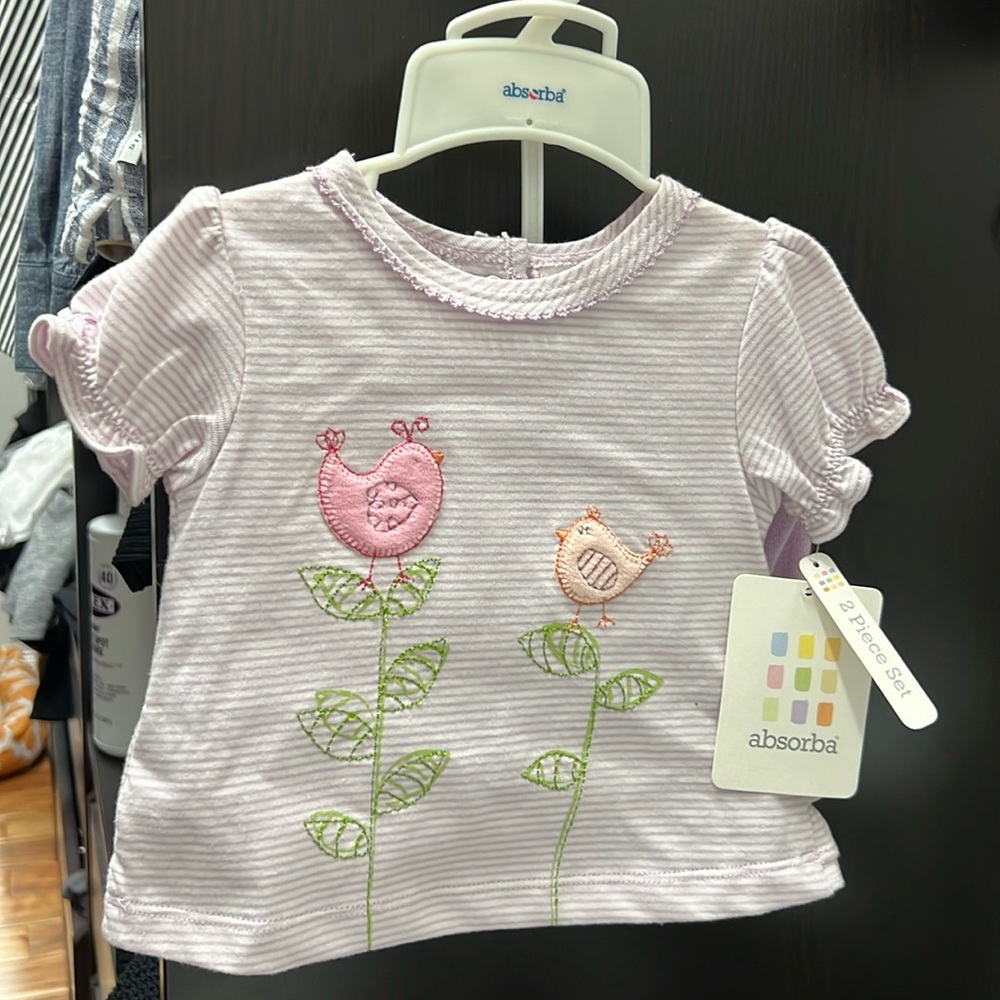 NWT Absorba Baby Girl 2 Piece Set 6M